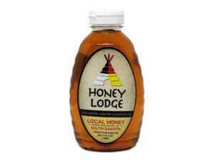 bottle of Honey Lodge - Raw Honey - Front with Shadow